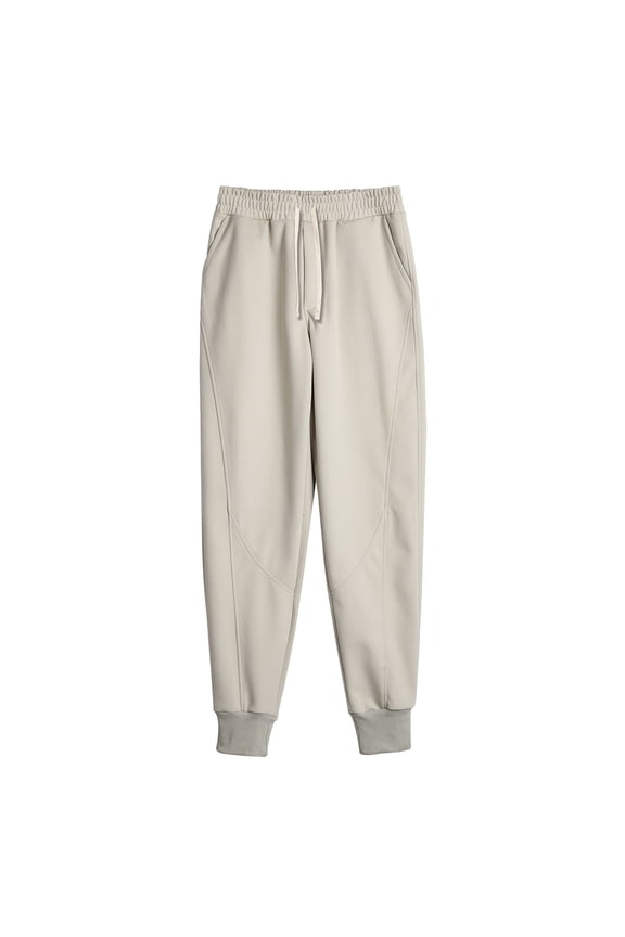 JSKMAR Basic Athletic Sweatpants Active Drawstring Elastic Waisted Jogger Casual Training Pants with Zipper Pockets (XL, Beige)
