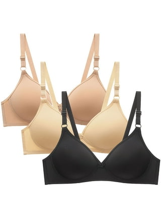 JSKUMAR 3 Pack Super Soft Wireless Bras Back Double Breasted Small Cup  Juniors Comfort Daily Bra Breathable Underwear