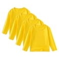 thumbnail image 1 of JSKUMAR 4 Pack Boys Girls Long Sleeve Shirts Soft Cotton Basic Tee Shirts Casual Crew Neck Solid Color Tops for Kids (Yellow,12 Months), 1 of 7
