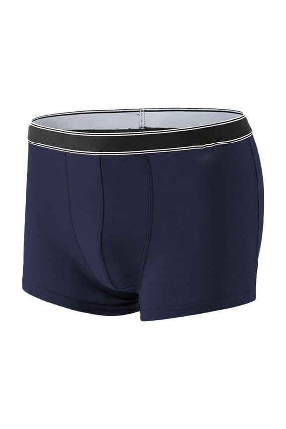 Boxer Briefs for Men Moisture-Wicking Support Pouch Bulge Underwear Stretch Mid Waist Panties Underpants (Cyan,S)