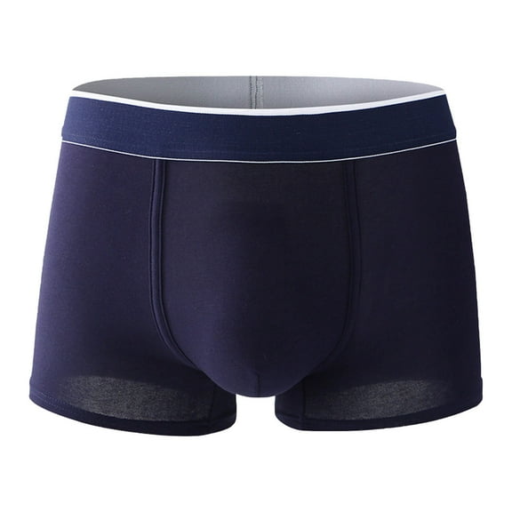 JSKUMAR Cotton Basics Boxers Durable Underwear Athletic Breathable Comfortable Seamless Soft Silk Active Panties (Navy,3XL)