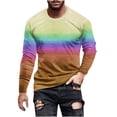 thumbnail image 1 of JSKUMAR Cotton Gradient Color Long Sleeve Crewneck Tops for Men Plus Size Comfy Pullover 3D Print T Shirts Multicolor,XL, 1 of 6