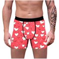 thumbnail image 1 of JSKUMAR Men's Funny Underwear Cute Heart Graphic Casual Breathable Woven Boxers Briefs Valentines Day Outfit for Men (Multicolor#7,XL), 1 of 8