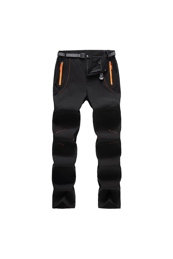 Men's Snow Ski Hiking Pants Windbreaker Waterproof Climbing Wear-Resistant Breathable Athletic Sweatpants (4XL, Black-1)