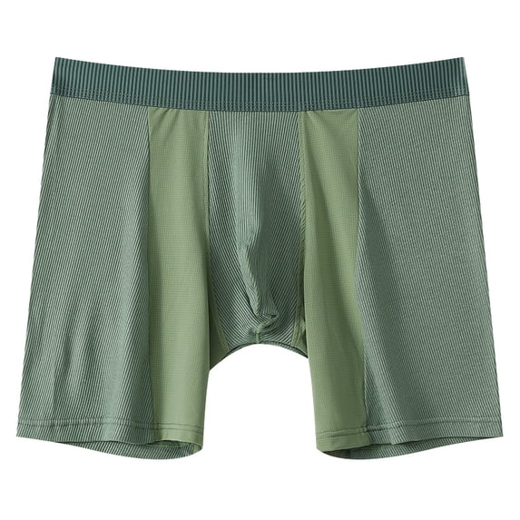 JSKUMAR Mens Boxer Briefs Soft Breathable Quick-Dry Silk Comfortable Underwear Durable Easy Care Travel Panties (Green,M)