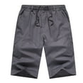 thumbnail image 1 of JSKUMAR Mens Elastic Waist Cargo Shorts Casual Drawstring Relaxed Fit Hiking Outdoor Shorts Multi Pockets Dark Gray,2XL, 1 of 6