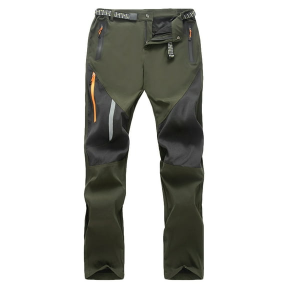 JSKUMAR Men's Snow Ski Pants Casual Waterproof Snowboard Soft shell Sweatpants Outdoor Hiking Quick Dry Workwear with Pockets (2XL, Army Green)