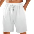 thumbnail image 1 of JSKUMAR Mens Waffle Shorts Casual Elastic Waist Drawstring Lightweight Knit Loose Summer Beach Shorts with Pockets White,2XL, 1 of 7