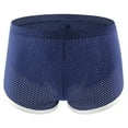 thumbnail image 1 of JSKUMAR Mesh Booty Shorts for Men Lounge Running Athletic Fitness Boxer Briefs Breathable Underwear Ranger Panties (Dark Blue,XL), 1 of 8