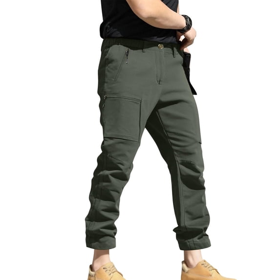 JSKUMAR Tactical Cargo Pants for Men Lightweight Water Resistant Hiking Pants Outdoor Work Pants with Multi Pockets (2XL, Army Green-1)