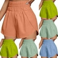 thumbnail image 1 of JSKUMAR Women's High Waisted Side Split Casual Loose Beach Shorts Workout Shorts Solid Yoga Athletic Running Shorts Orange,XL, 1 of 6