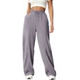 thumbnail image 1 of JSKUMAR Womens Wide Leg Sweatpants Elastic Waist Drawstring Straight Pants Joggers Baggy Trousers with Pockets M,Purple, 1 of 7