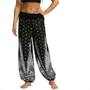 JSLEAP Women's Fashion Yoga Pants Casual Harem Pants Print Bloomers Loose Trousers