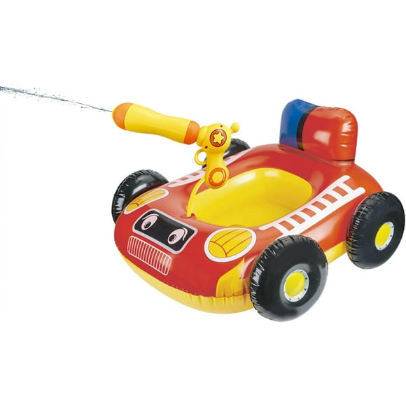 JSNV Inflatable Fire Truck Pool Floats for Children with Built-in Squirt Gun, Inflatable Children Pool Toys for Children