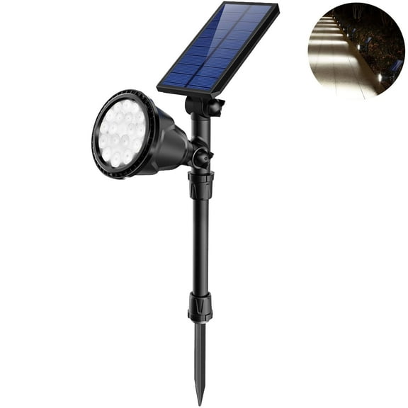 JSOT 1 Pack Solar Spot Lights Outdoor, 600lm Solar Flood Lights, LED Solar Landscape Spotlights for Garden Walkway Yard Porch, Driveway, Pathway, Lawn, Pool, White Light