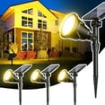 thumbnail image 1 of JSOT 4 Pack Solar Spot Lights Outdoor, 600lm Solar Flood Lights, LED Solar Landscape Spotlights for Garden Walkway Yard Porch, Driveway, Pathway, Lawn, Pool, Warm Light, 1 of 9