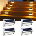 thumbnail image 1 of JSOT 4 Pack Solar Step Lights Outdoor, 30 LED Stainless Steel Solar Stair Lights, Waterproof Outside Stair Light Backyard Decor for Garden Patio Yard Porch Staircase Walkway, Warm Light, 1 of 6