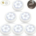 thumbnail image 1 of JSOT 6 Pack Intelligent Motion Sensor Light, Cordless Battery-Powered LED Night Light, Wall Lights for Closet, Stair, Hallway, Bedroom, Kitchen, White, 1 of 7