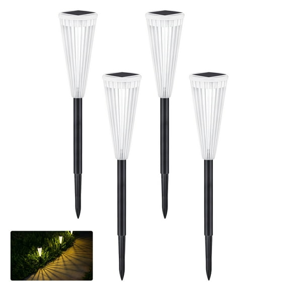JSOT Bright Solar Pathway Lights, 4 Pack Solar Garden Lights, 2 Color Modes Solar Powered Outdoor Lights for Yard Walkway Backyard, Christmas Lights