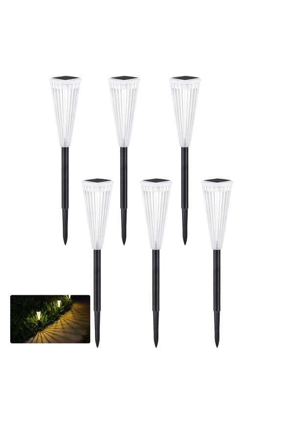 Bright Solar Pathway Lights, 6 Pack Solar Garden Lights, 2 Color Modes Solar Powered Outdoor Lights for Yard Walkway Backyard, Christmas Lights