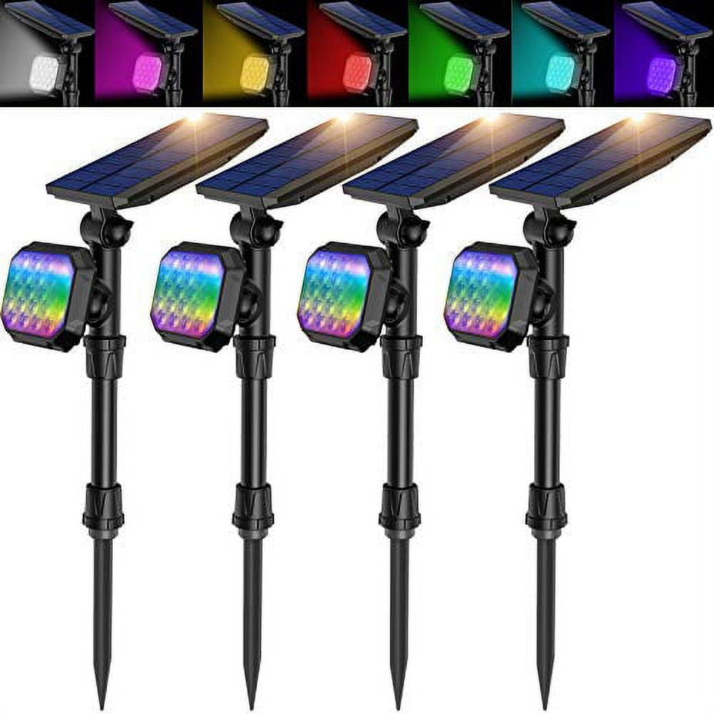 JSOT Solar Lights Outdoor Garden Pack Solar Spotlights Outdoor 22 LED IP65  Waterproof Landscape Light Bright Colored Flood Lighting for Garden Lawn  Walkway Pathway Yard Driveway Holiday Decorations