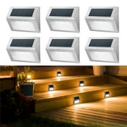 JSOT Solar Wall Lights, Outside Patio Deck Lights Waterproof Led Solar Lamp for Steps Fence Deck Railing Stairs, White