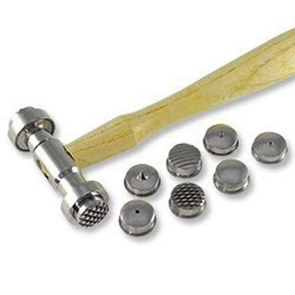 JSP 9 in 1 Interchangeable Heads Jeweler Hammer Jewelry Making Tool Texturing