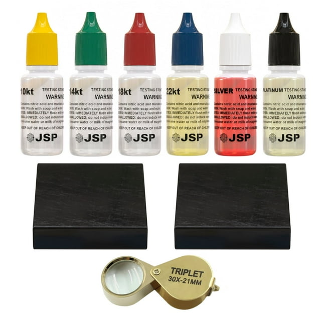JSP GOLD SILVER PLATINUM TESTING KIT ACID TEST 30X JEWELRY LOUPE