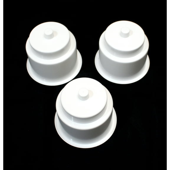 JSP Manufacturing 3 5/8 Universal WHITE Recessed Drop in Plastic Cup Drink Can Holder with Drain Hole for Furntiture Sofa Poker Table Car Boat Marine Rv (3Pack)