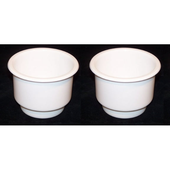 JSP Manufacturing 3 5/8 WHITE Jumbo Cup Boat RV Car Truck Poker Pool Table Sofa Inserts Large Size (2 Pack)
