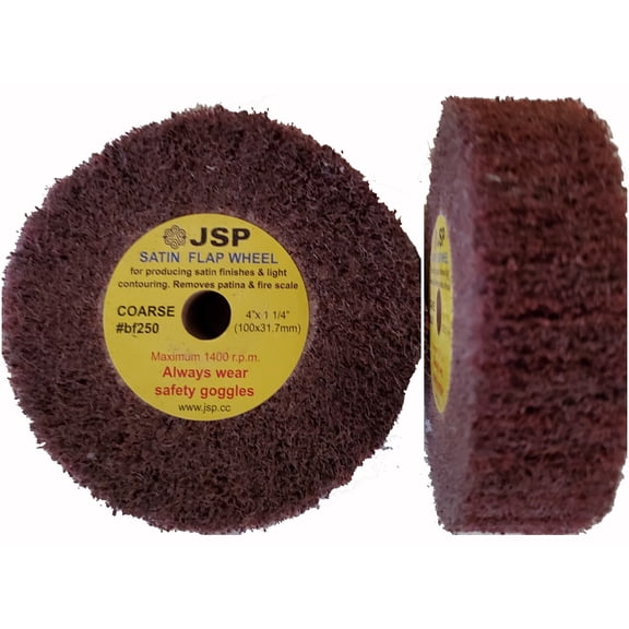 SATIN FLAP WHEEL (100X25X8MM) COARSE. This offering is for 2 units.
