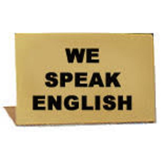 JSP® SHOWCASE SIGNS "WE SPEAK ENGLISH"