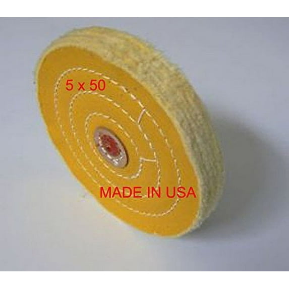 JSP®SPECIAL MUSLIN BUFF CHEMKOTE WITH SHELLAC CENTERS YELLOW 5 INCH DIAMETER X 45