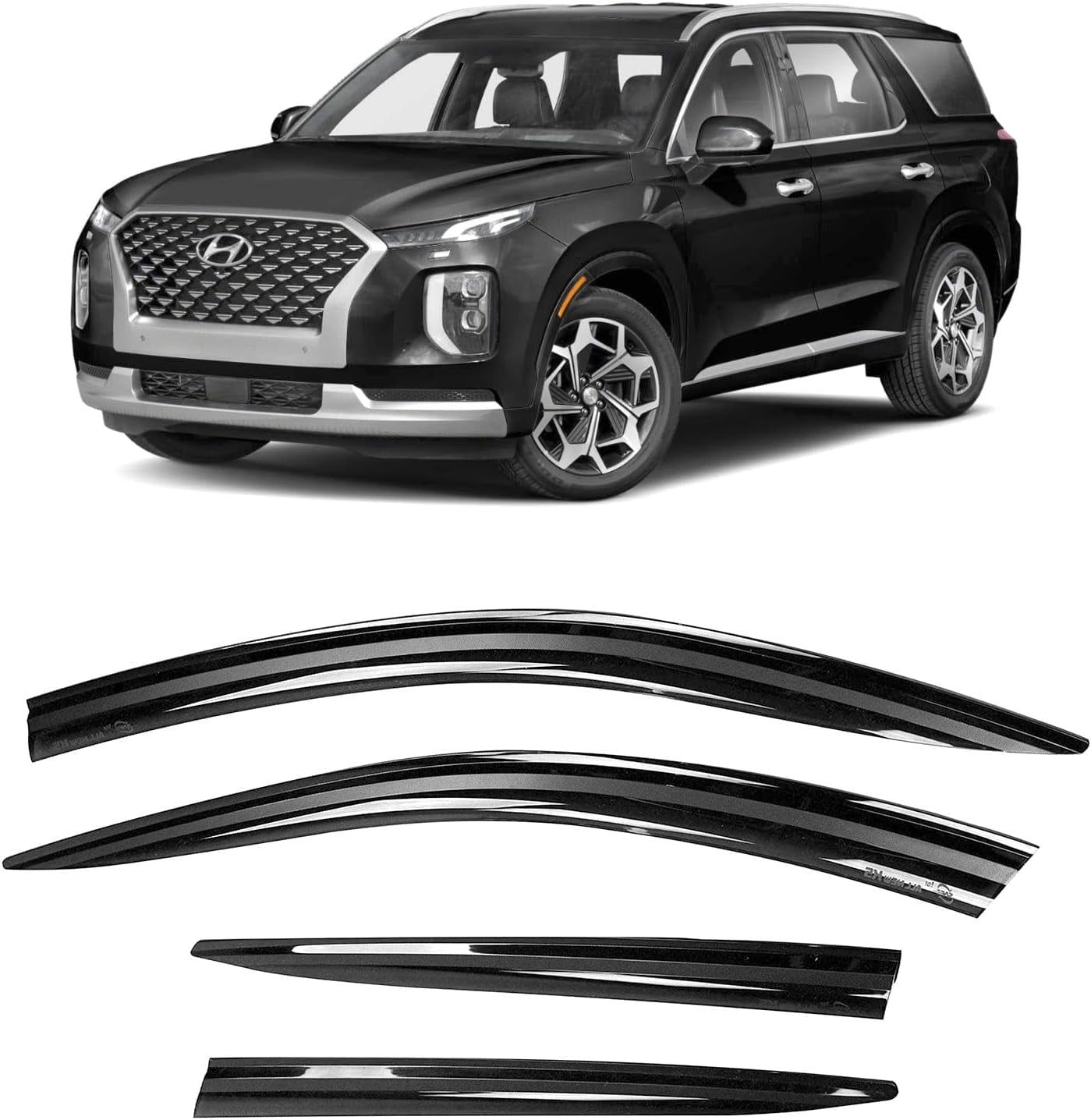 JSP TapeOn Window Vent Visors Rain Guards for Hyundai Palisade 2020