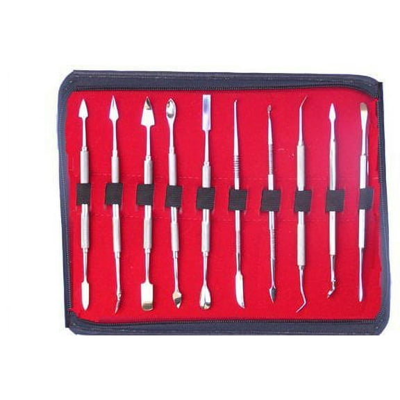 JSPWAX CARVING TOOLS SET OF 10 IN A ZIPPERED CASE