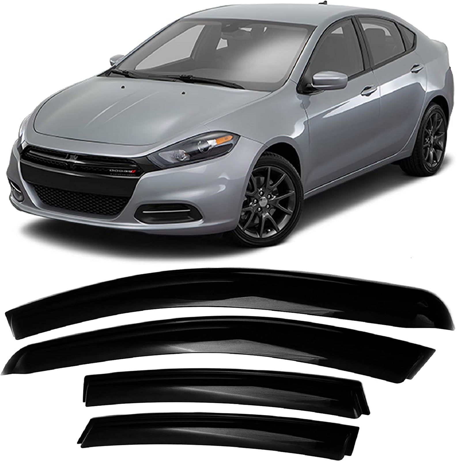 JSP Window Vent Visor For Dodge Dart 2013 2016 Tape On Rain Guard Deflector