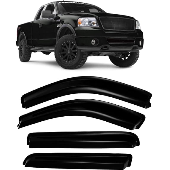 JSP Window Vent Visor For Ford F150 Super Crew 04-08 Rain Guard Deflector