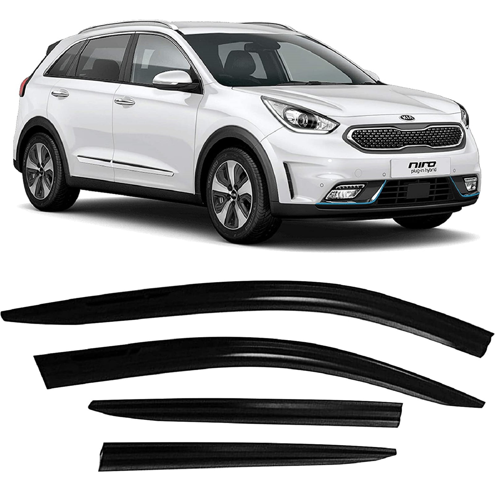 JSP Window Vent Visor For Kia Niro 20172022 TapeOn Rain Guard
