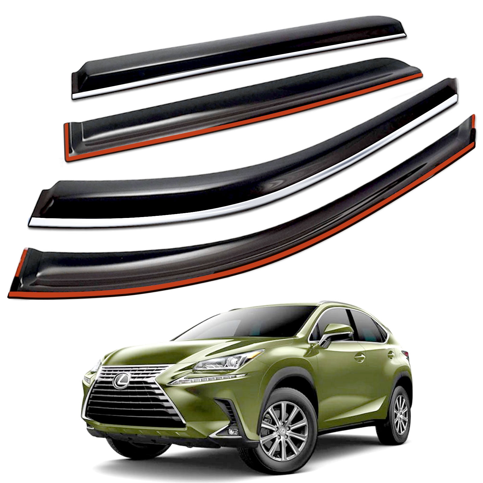 JSP Window Vent Visor For Lexus NX 20152021 TapeOn Rain Guard