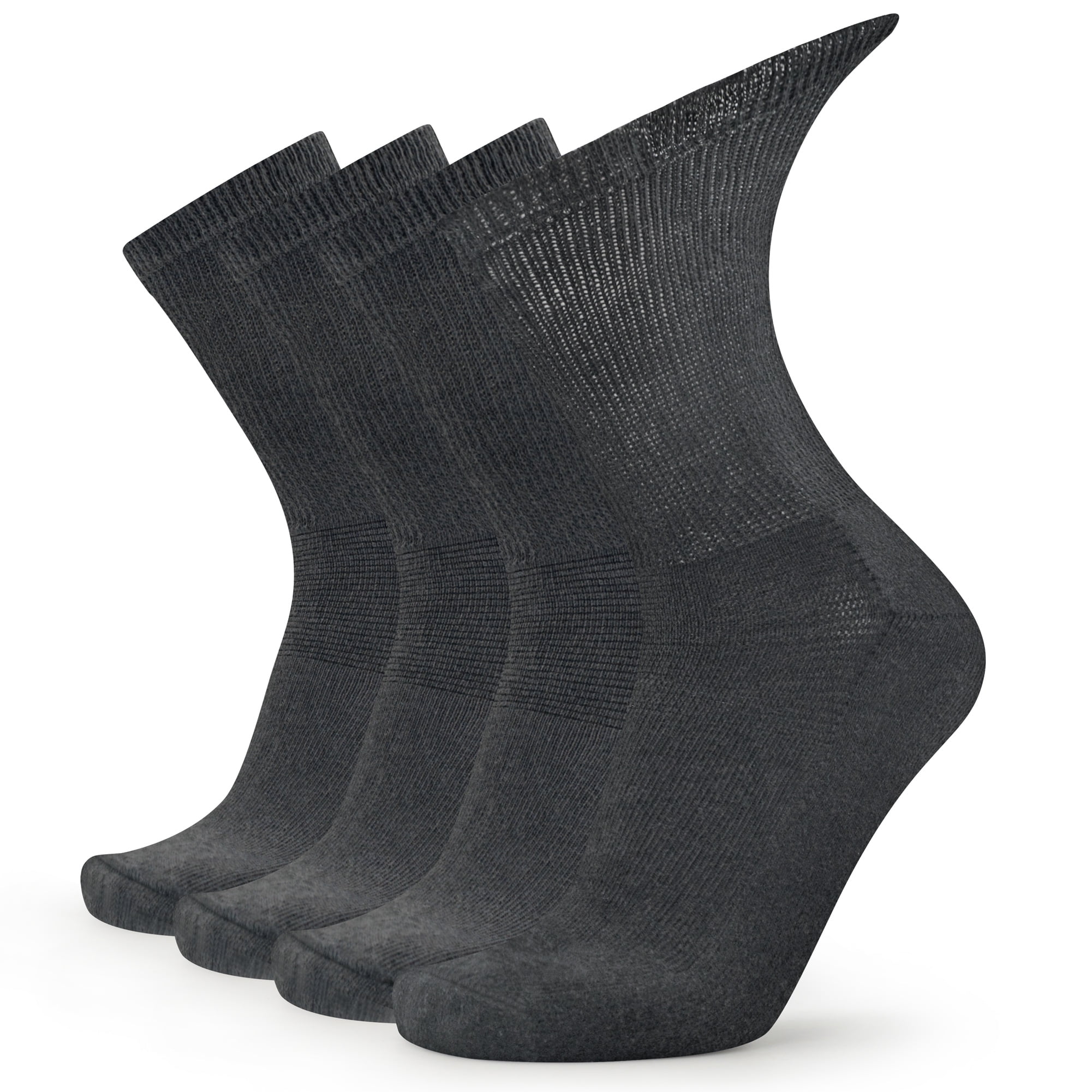 JSPA Man Extra Large Super Soft Pregnancy Socks for Swollen feet 4 Pack, xLarge, Dark Gray