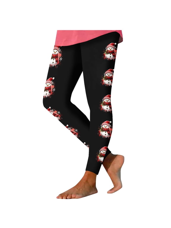 Christmas Print Leggings for Women Buttery Soft Yoga Pants Snowflake Snowman Xmas Tree Graphic Winter Holiday Stretch Trousers Daily Lounge