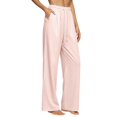 thumbnail image 1 of JSROAC Vertical Stripe Pants for Womens Elastic Waist Wide Leg Lounge Pants Loose Casual Straight Trousers Casual Lightweight Daily Bottoms, 1 of 9
