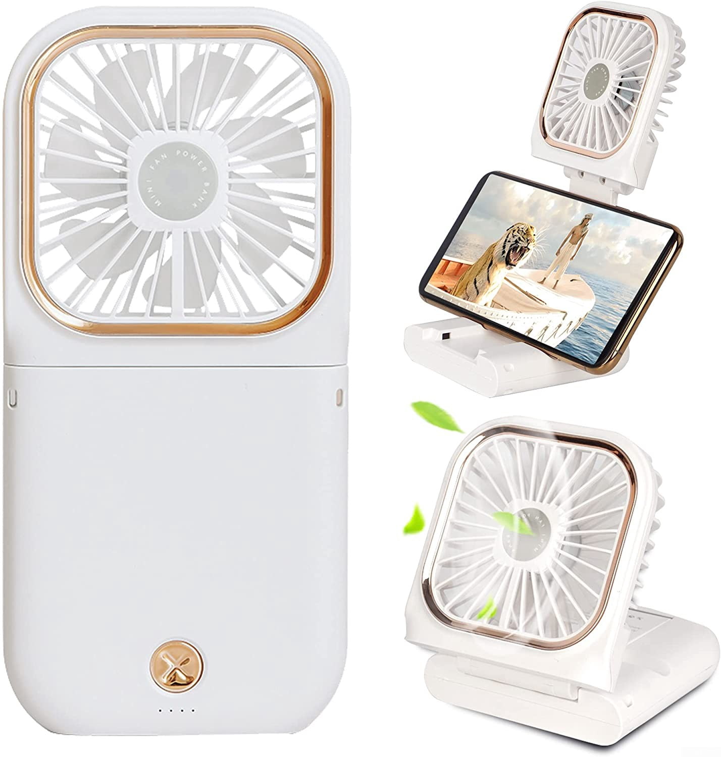 JSSH Portable Mini Handheld Fan Necklace Fan 3 Speeds Hanging Neck Cooling Fan Wireless Portable Charger Small Fan Personal Fan USB Rechargeable