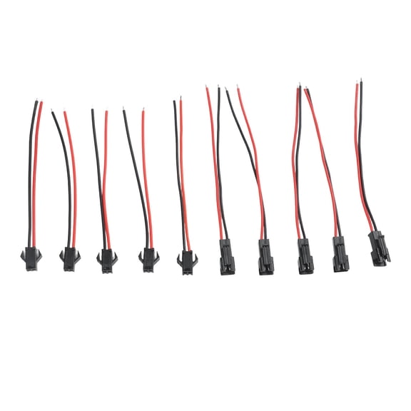 for JST SM Connector 2/3/5 Pin Male to Female Wire Harness, 10cm 22AWG LED Light Cable Adapter for RC Helicopter, LED Strip, Wall Washer - 5 Pairs(2pin-10cm)