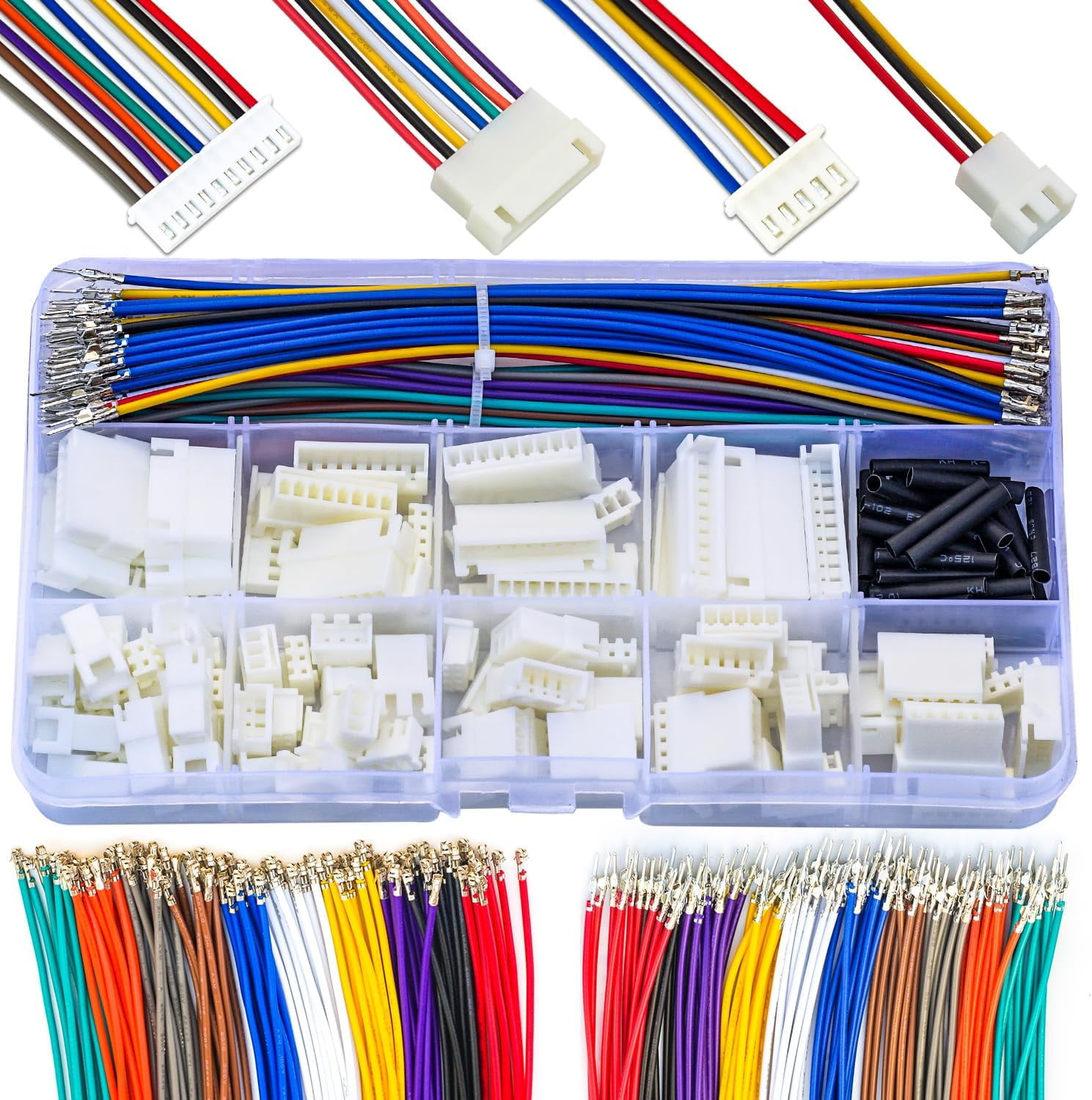 Keszoox JST XH 2.5mm Male Female Cable Connector Kit 22AWG Premium Pre