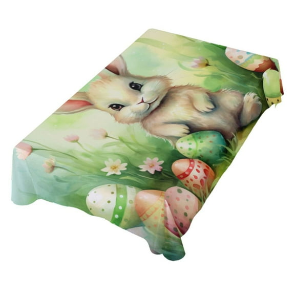 JSTEL 3991-easter Table Cloth Rectangle 60 x 90 Inch Tablecloth Anti Wrinkle Table Cover for Dining Kitchen Parties
