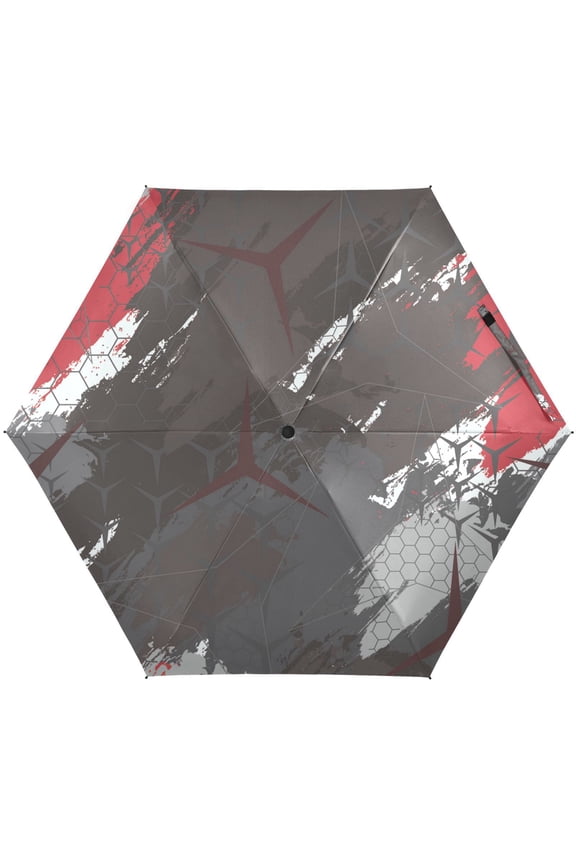 Abstract Geometric Military Camouflage Triangle Folding Umbrella for Rain Sun Travel Mini Lightweight Compact Umbrellas