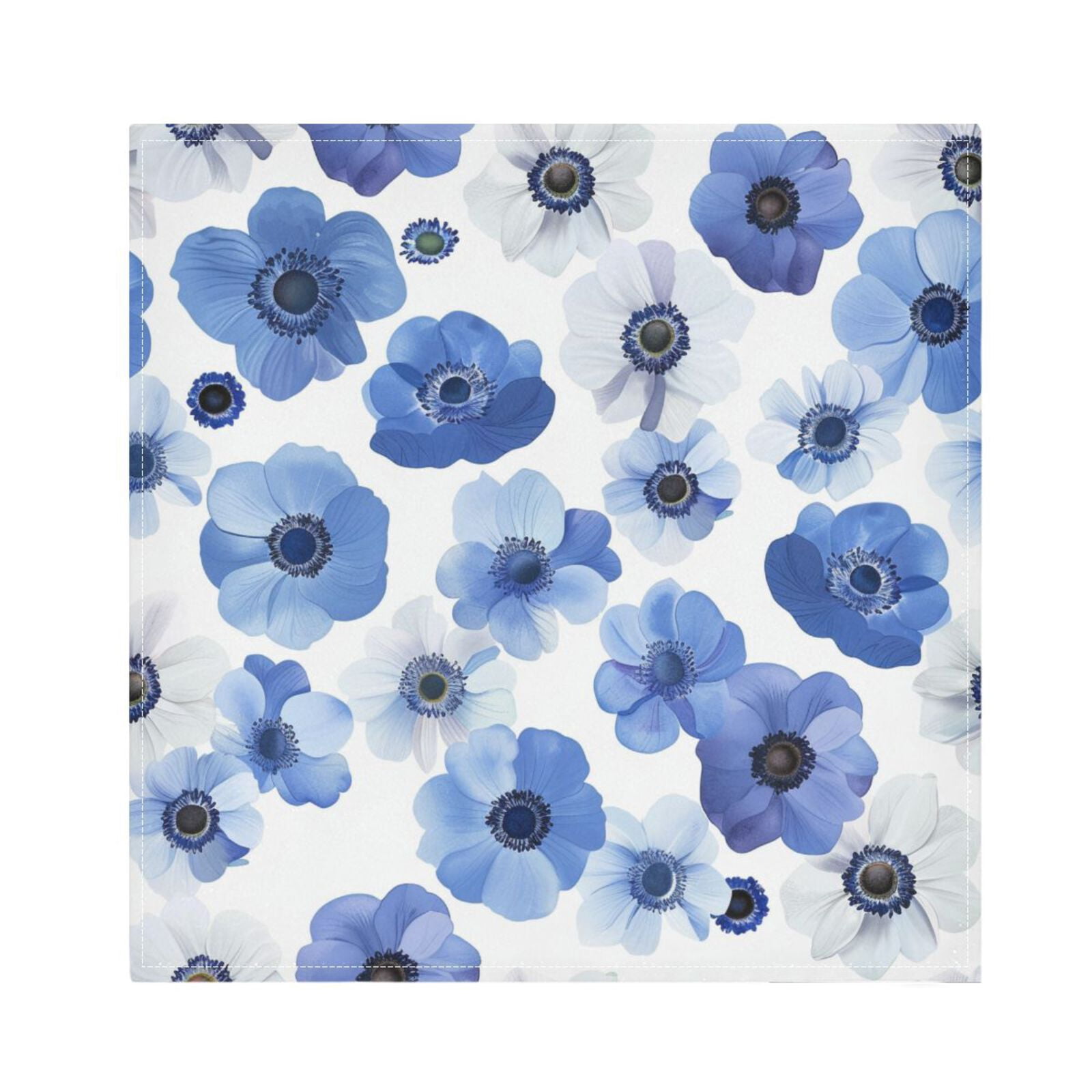 JSTEL Anemone Flowers Floral Cloth Napkins Set of 6, 20x20 Inch Washable and Reusable Napkin for Decoupage Dinner Party Everyday Use