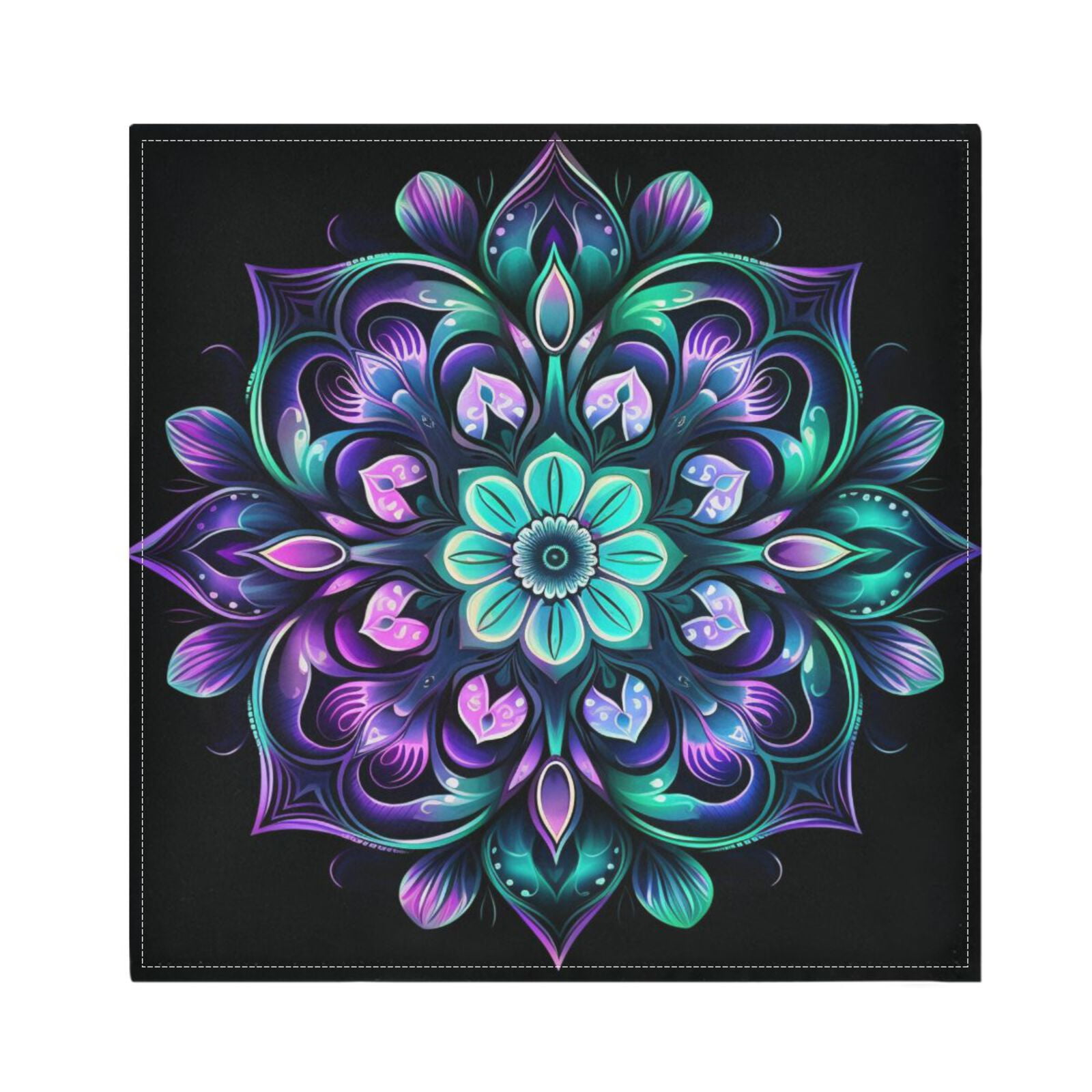 JSTEL Arabesque Mandala Flower Cloth Napkins Set of 6, 20x20 Inch Washable and Reusable Napkin for Decoupage Dinner Party Everyday Use