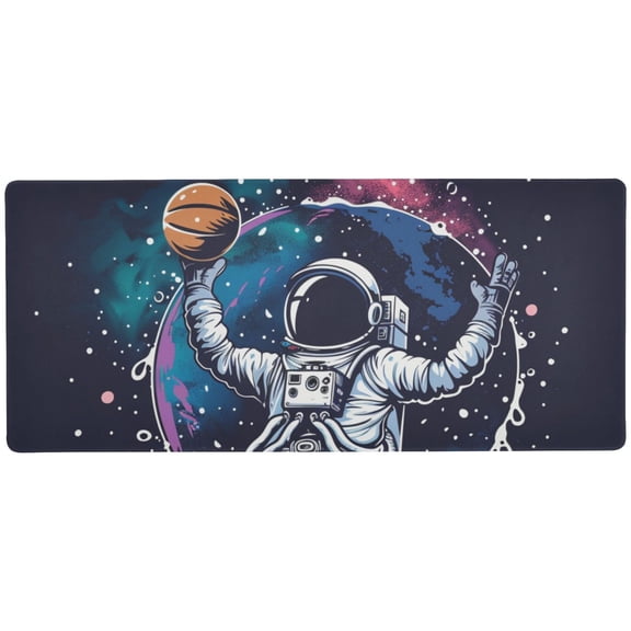 JSTEL Astronaut Basketball Space Pop Large Gaming Mouse Pad Big Mousepad Mice Keyboard Mat with Non-Slip Rubber Base for Computer Laptop Home & Office, 31.5 X 15.7 inch